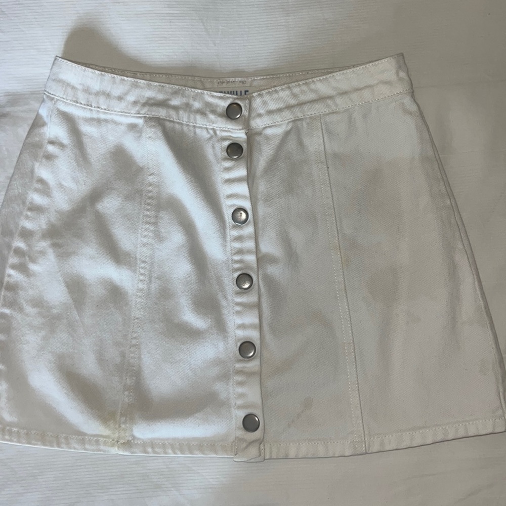 PRICE DROP: Brandy Melville white denim button down skirt